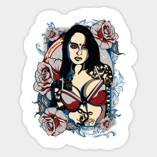 lady rose Sticker by gblackid